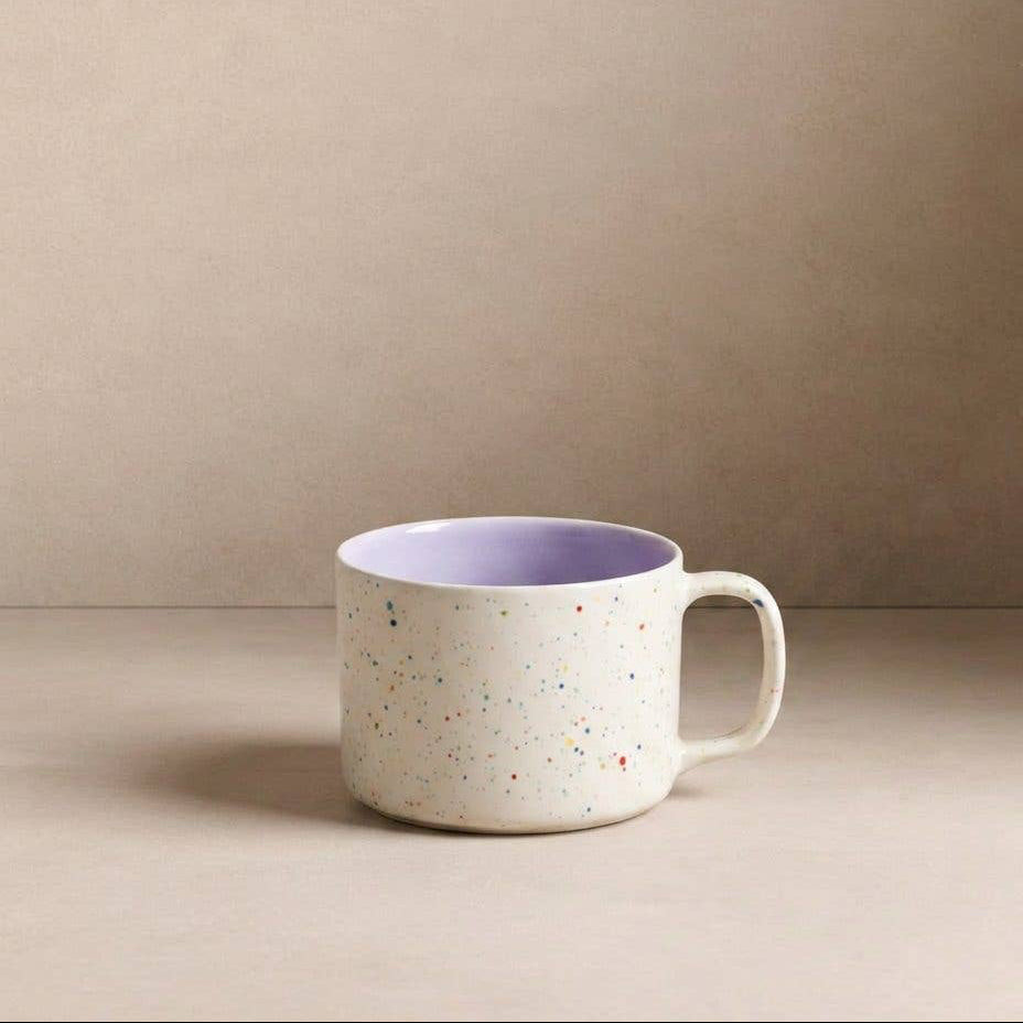 tazza in ceramica lilla