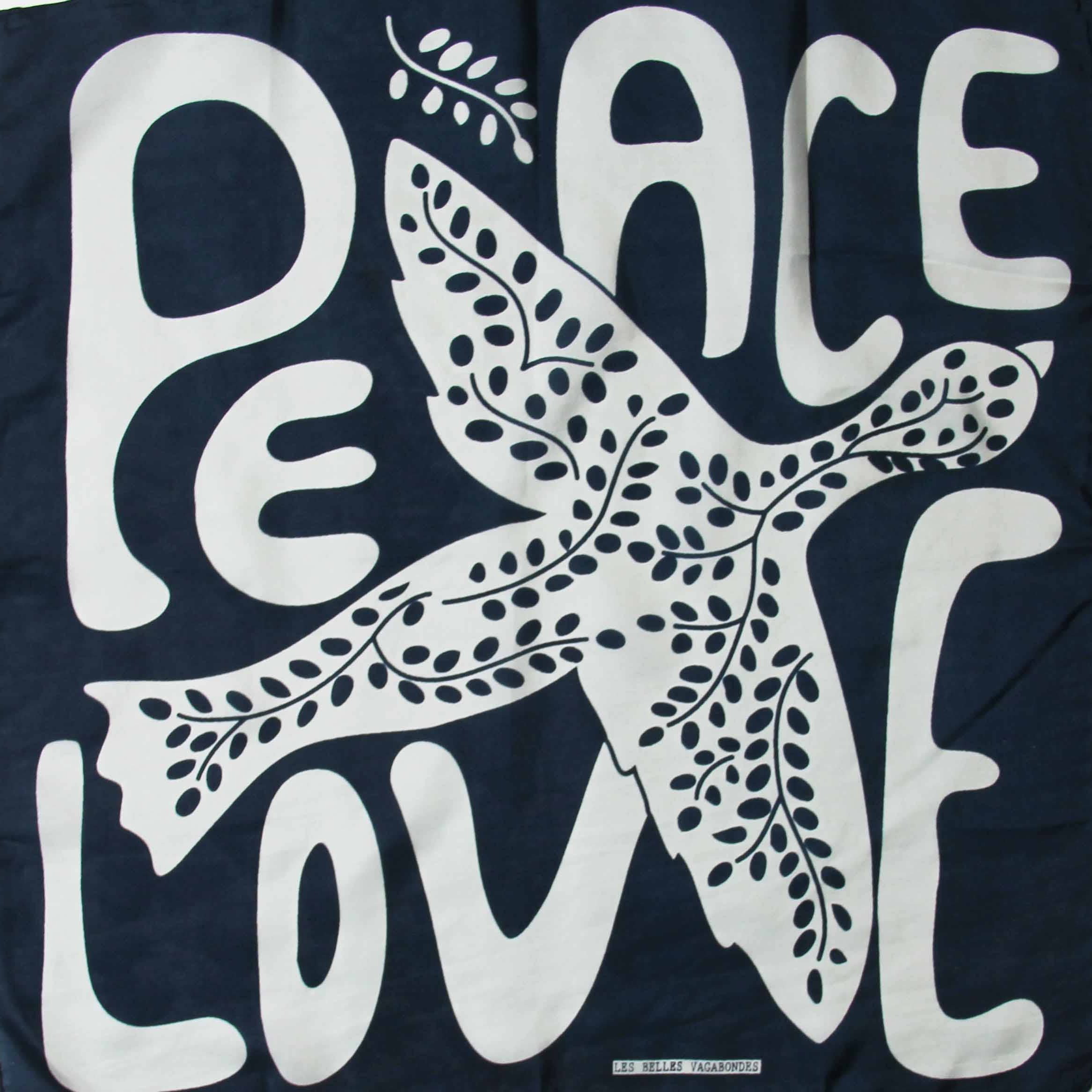 FOULARD PEACE AND LOVE blu