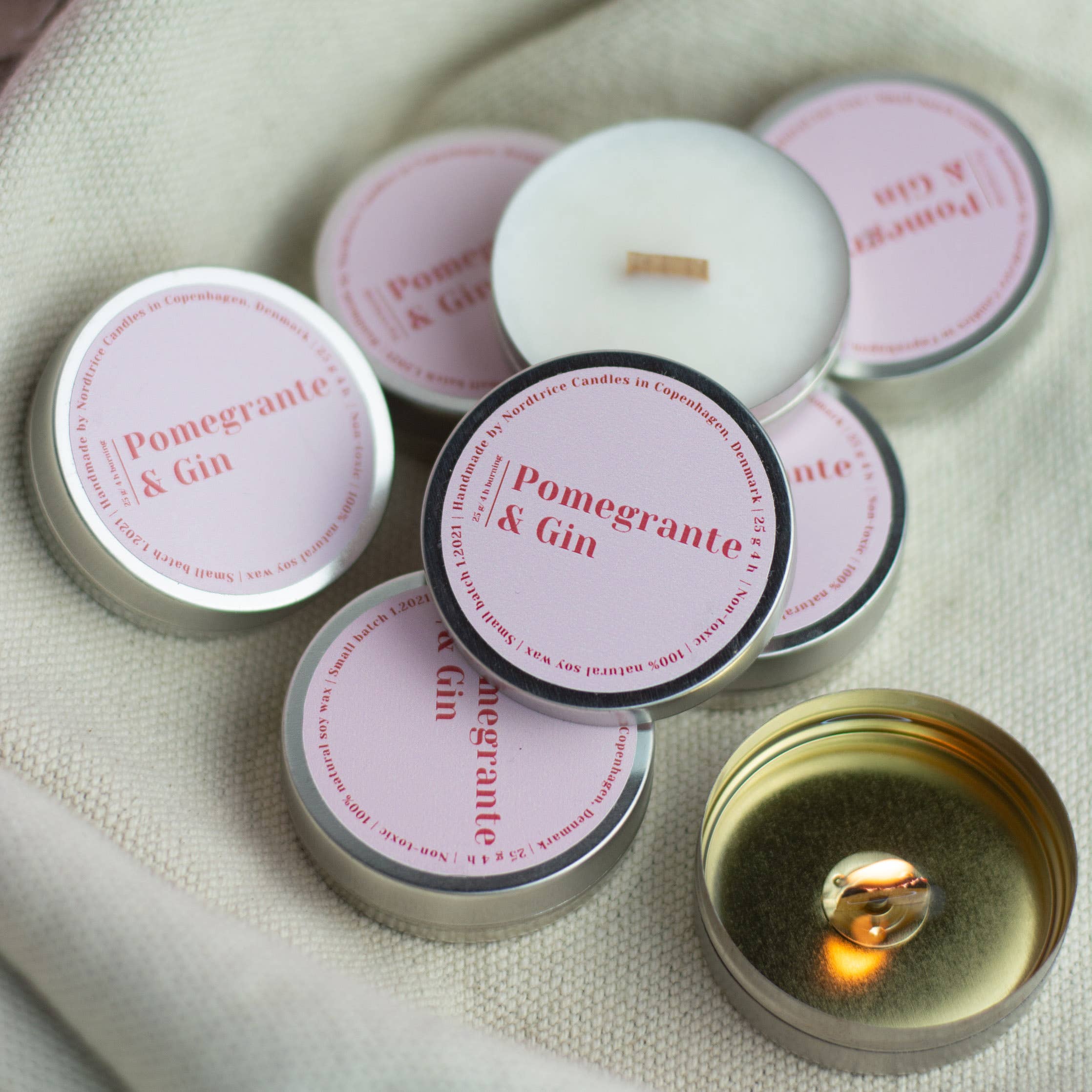 candela in cera vegetale melograno