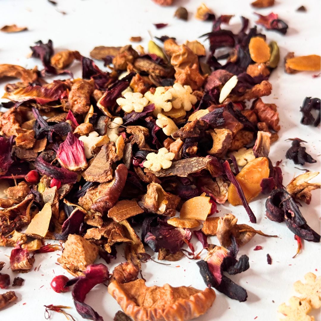 infuso fiocchi di neve Le Garuda con cannella, mela e fiocchi di zucchero