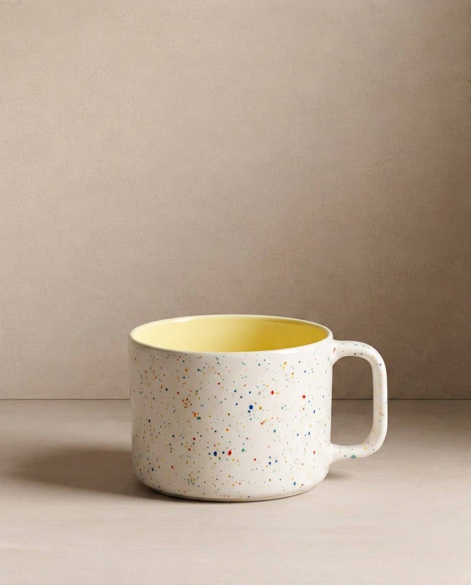 tazza in ceramica gialla